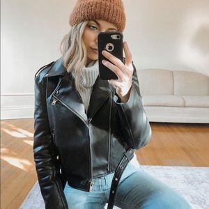 lulus black faux leather jacket